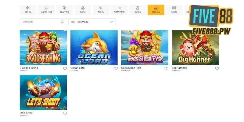 Giới thiệu 5 game bắn cá Five88 Askmebet